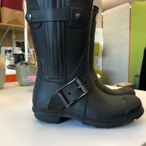 Hunter Black Moto Boots